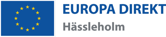 EU-flaggan och texten Europa Direkt Hässleholm