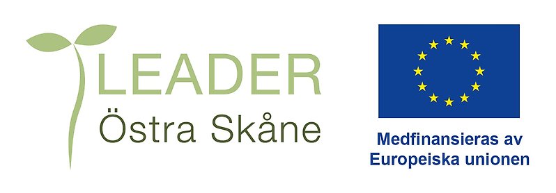 Logotyper för Leader Östra Skåne och EU